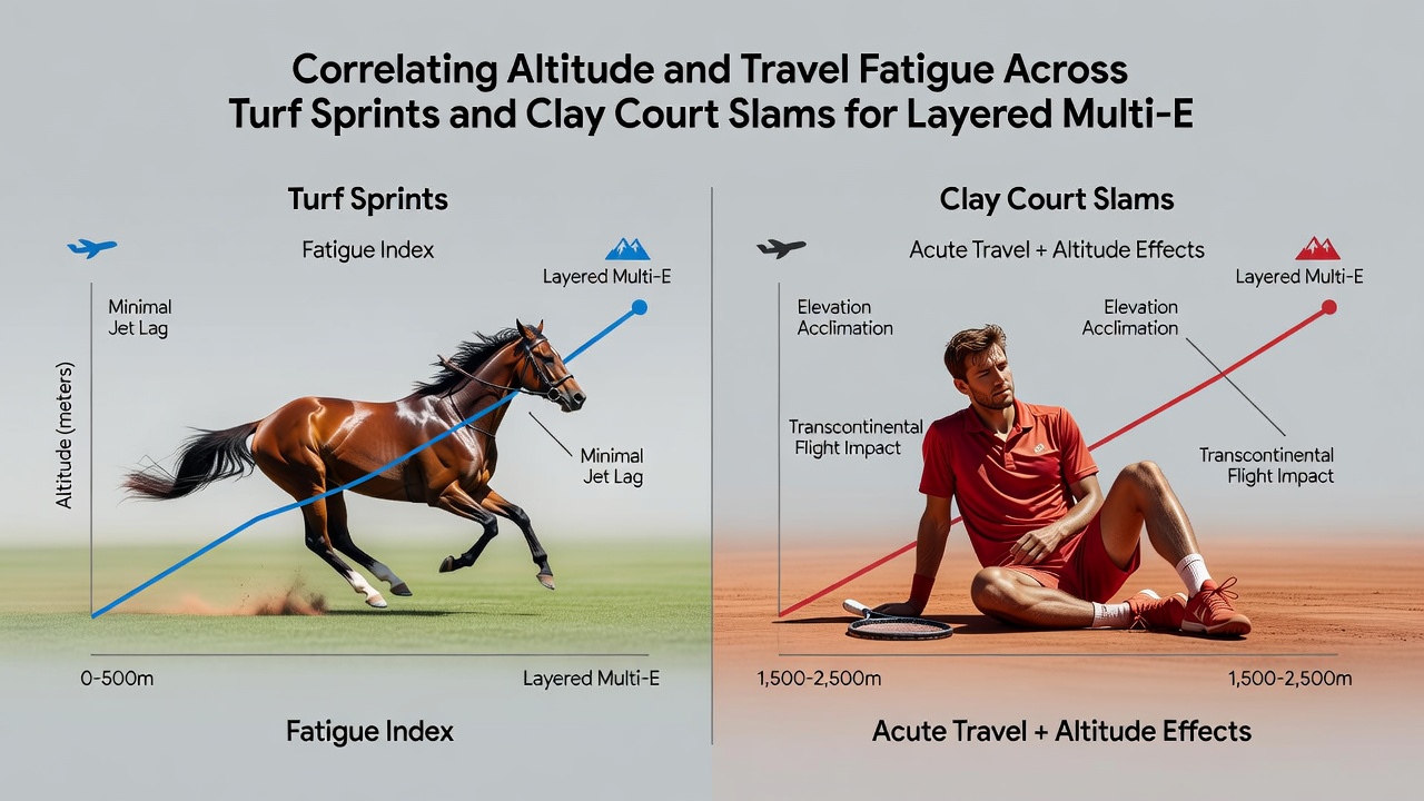 Travel schedules intersecting with high-altitude venues for combined horse racing and tennis event analysis