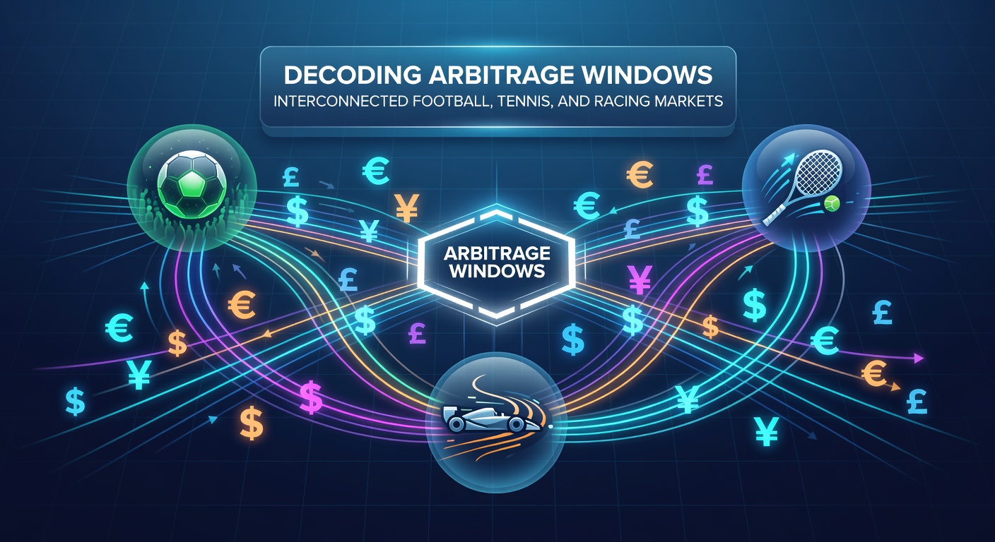 Currency fluctuation charts overlaid on football pitch, tennis court, and racing track visuals showing interconnected market movements