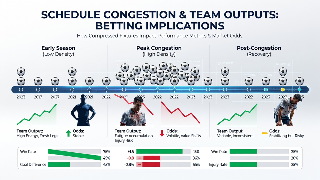 Match statistics dashboard highlighting congested fixture impacts on team performance metrics