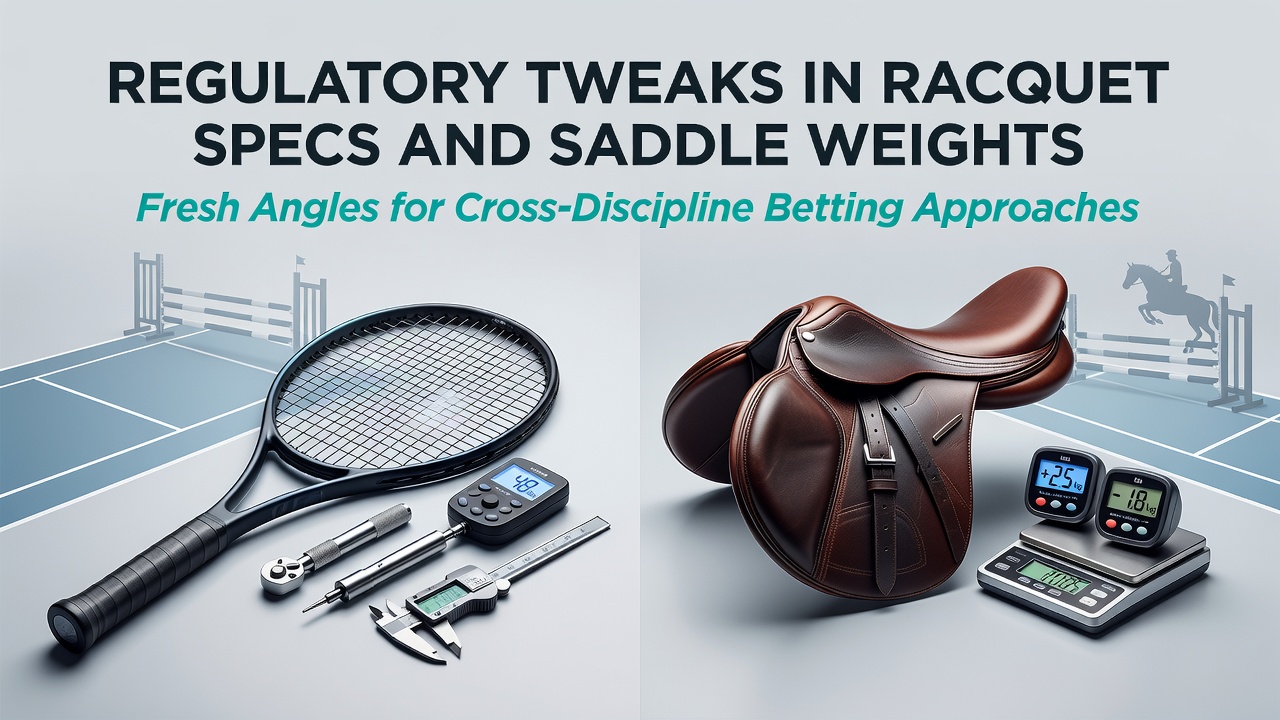 Regulatory adjustments to tennis equipment and racing saddle weights illustrated with performance data charts
