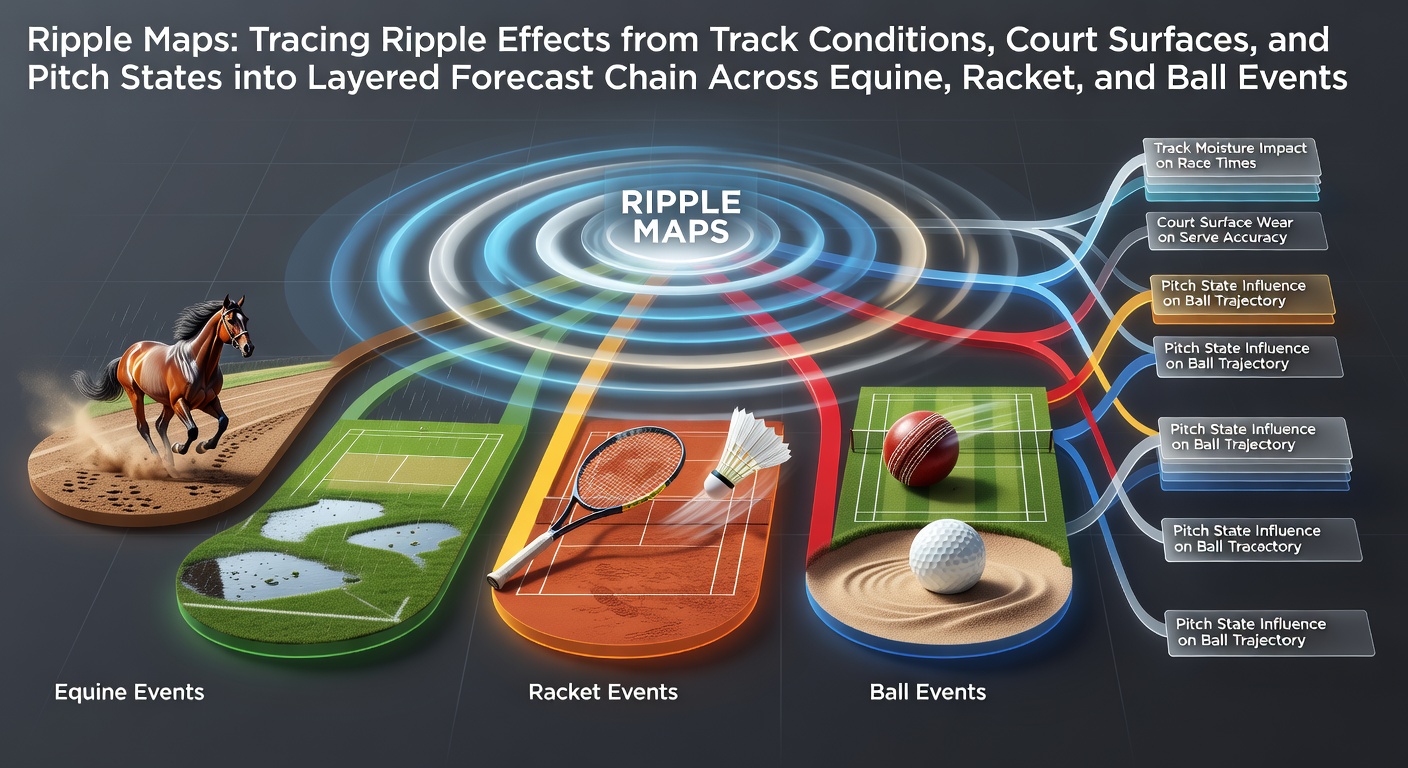 Diagram showing ripple effects from track conditions through equine racing forecasts
