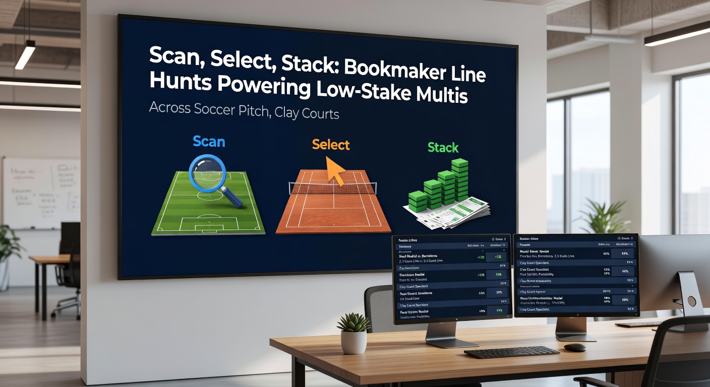 Example betting slip showing a low-stake £2 multi accumulator with selections from soccer draw, clay court tennis set betting, and turf track place terms stacked together