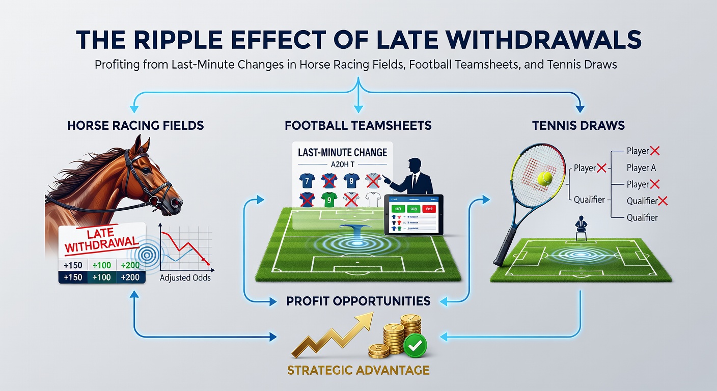 Horse racing starting gate with empty stall showing late withdrawal impact on field dynamics